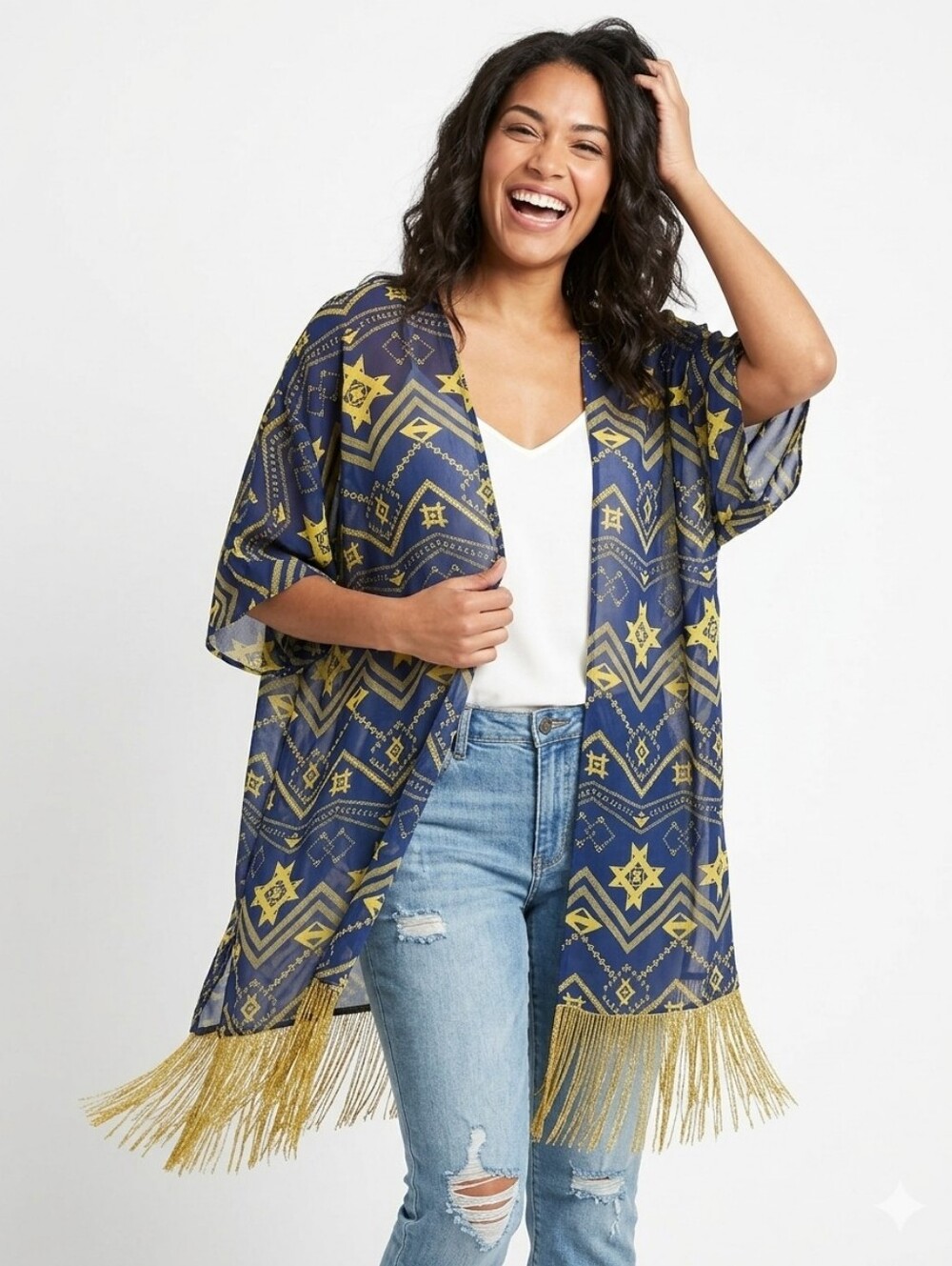 LuLaRoe Monroe Kimono With Fringe
